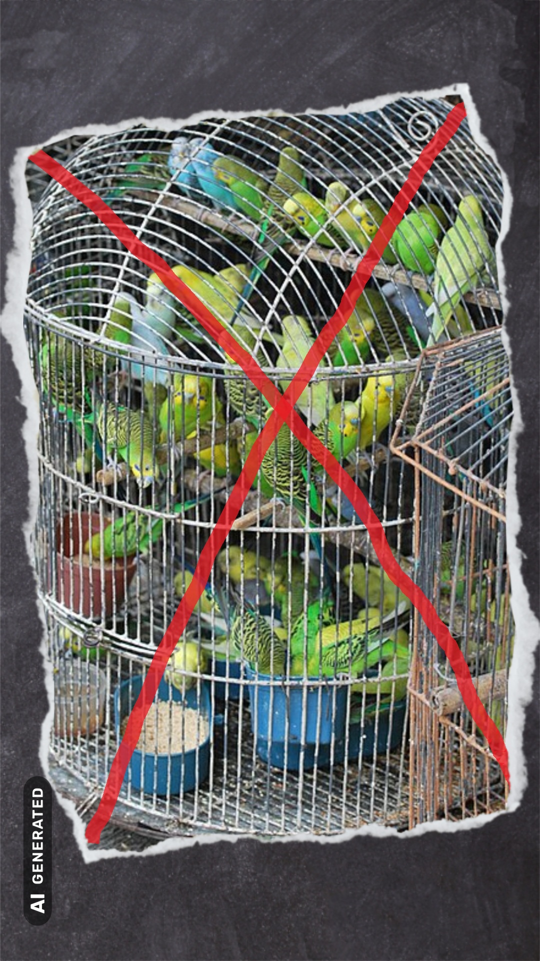 Ein runder Käfig ist daher ungeeignet. Denn die Vögel können in einem runden Käfig schlecht klettern und fliegen. 