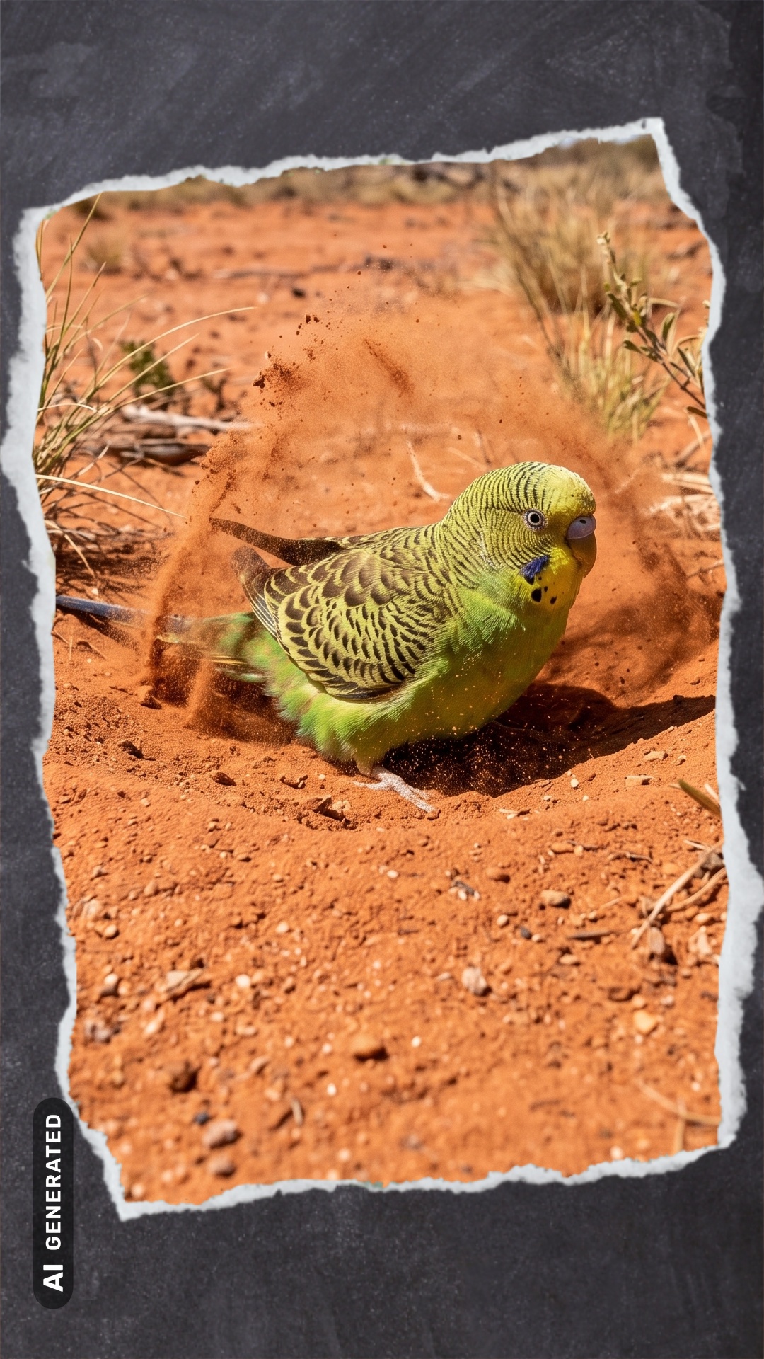 In freier Wildbahn in Australien nehmen die Vögel auch gerne Sand- oder Staubbäder.