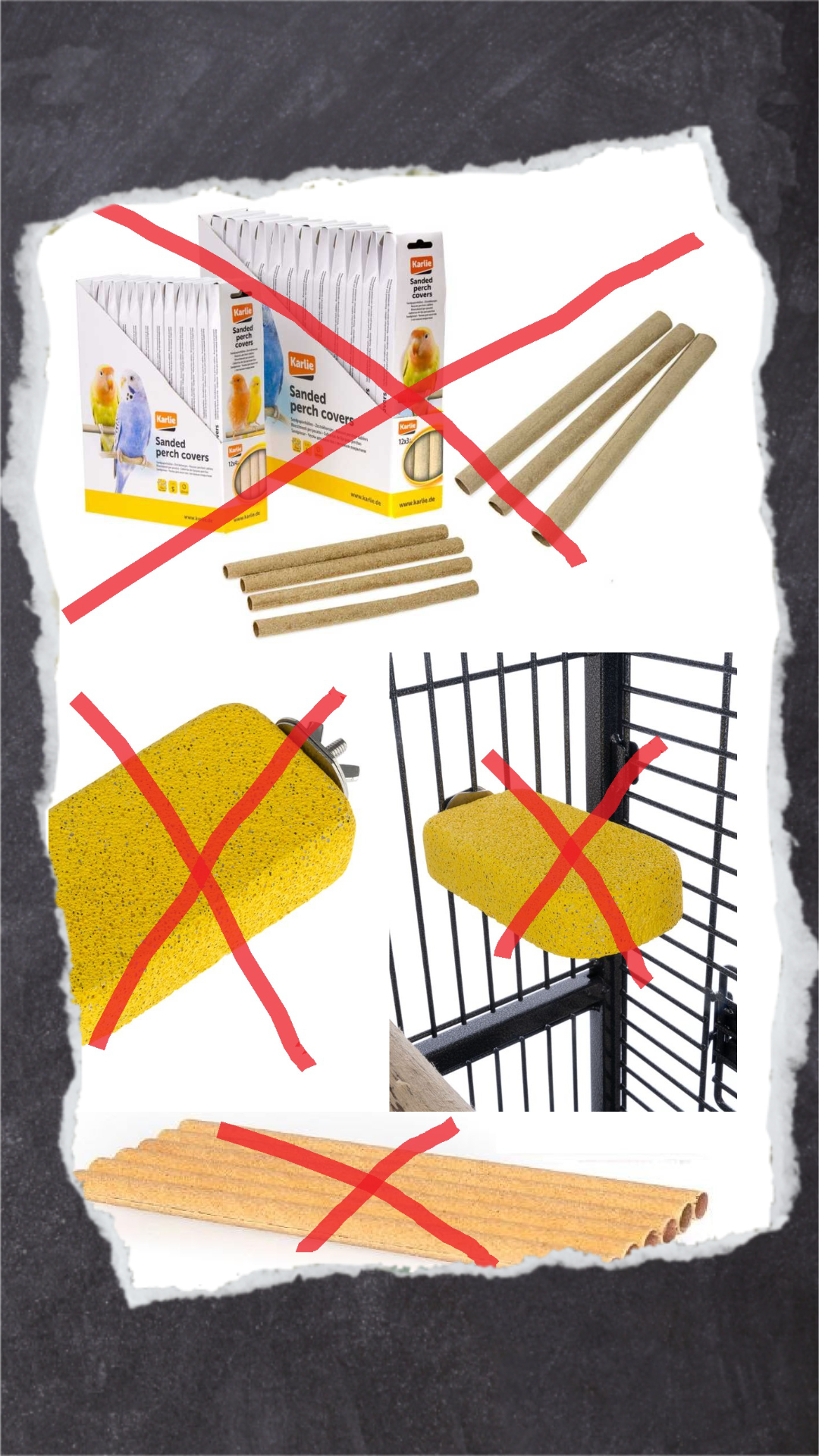 Verwendet auf keinen Fall diese Stangen mit Sandpapier-Umhüllungen!