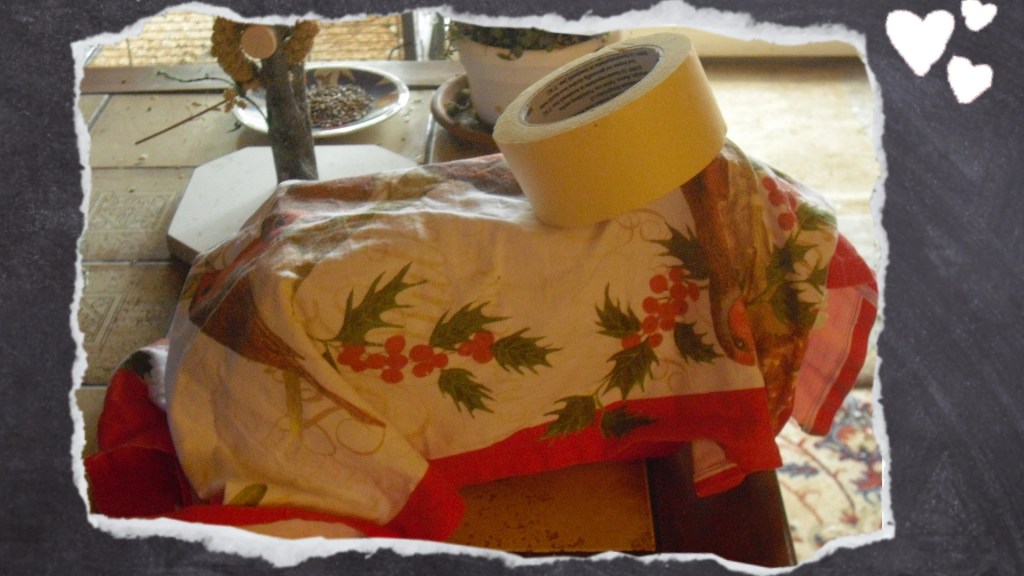 mit Küchentuch abgedeckter Transportkäfig für die Inhalation